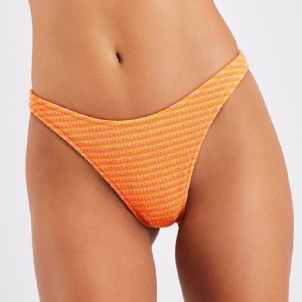 New! Banana Moon Neon Stripe Bikini Bottom orange pink green 31450